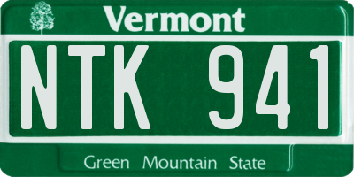 VT license plate NTK941