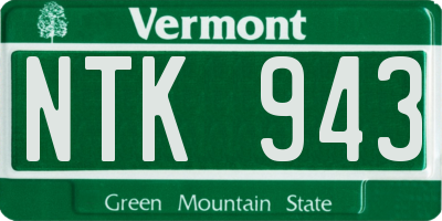 VT license plate NTK943