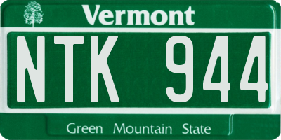 VT license plate NTK944