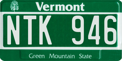 VT license plate NTK946