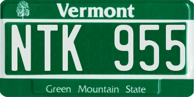 VT license plate NTK955