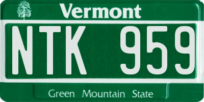 VT license plate NTK959
