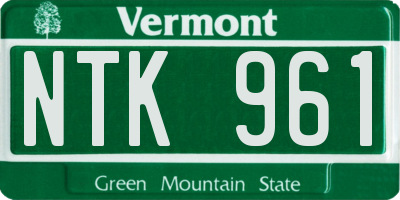 VT license plate NTK961