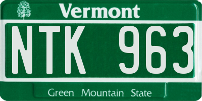 VT license plate NTK963