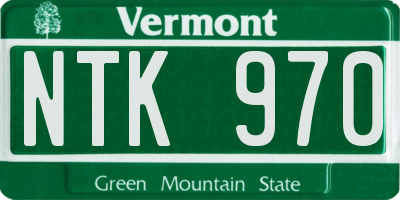 VT license plate NTK970