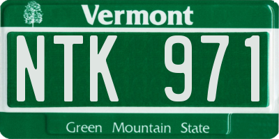 VT license plate NTK971