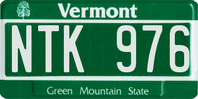 VT license plate NTK976