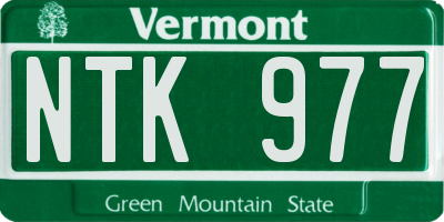 VT license plate NTK977