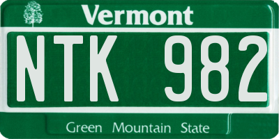 VT license plate NTK982