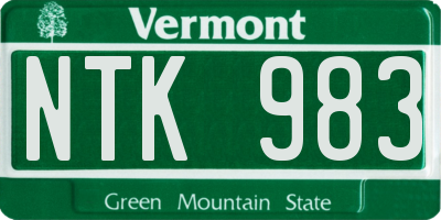 VT license plate NTK983