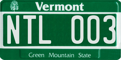 VT license plate NTL003