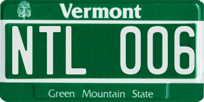 VT license plate NTL006