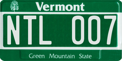VT license plate NTL007