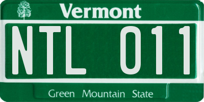 VT license plate NTL011