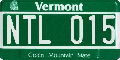 VT license plate NTL015