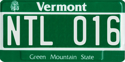 VT license plate NTL016