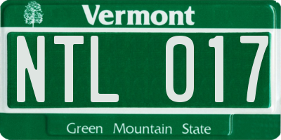 VT license plate NTL017