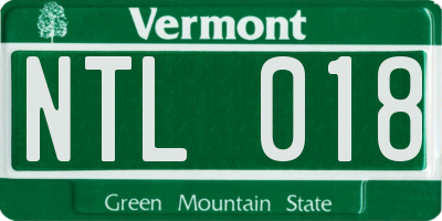 VT license plate NTL018