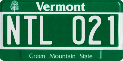 VT license plate NTL021