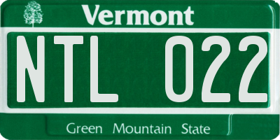 VT license plate NTL022