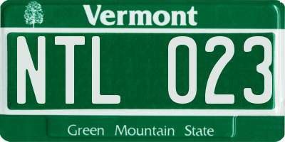 VT license plate NTL023
