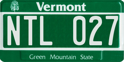 VT license plate NTL027