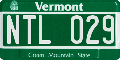 VT license plate NTL029