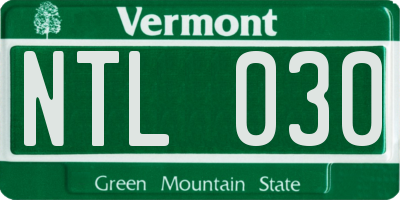 VT license plate NTL030