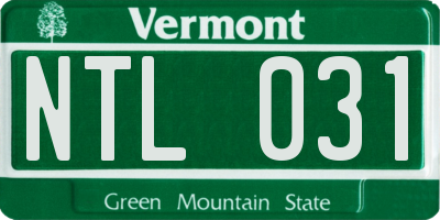 VT license plate NTL031