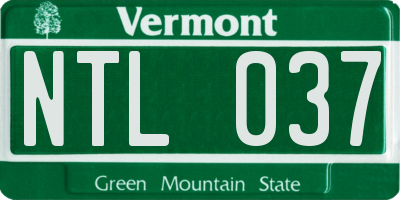 VT license plate NTL037