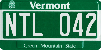 VT license plate NTL042