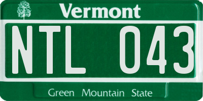 VT license plate NTL043