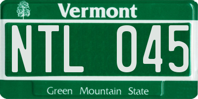 VT license plate NTL045