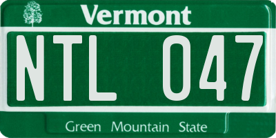 VT license plate NTL047