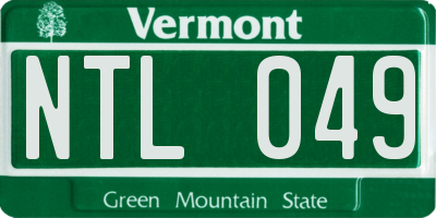 VT license plate NTL049