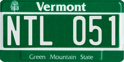 VT license plate NTL051