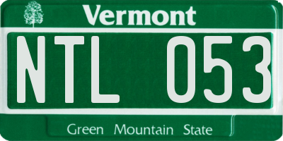 VT license plate NTL053