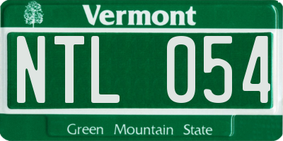 VT license plate NTL054