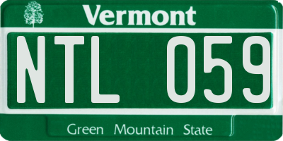 VT license plate NTL059