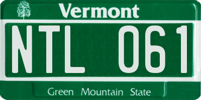 VT license plate NTL061