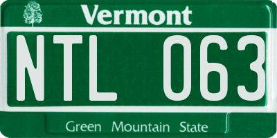 VT license plate NTL063