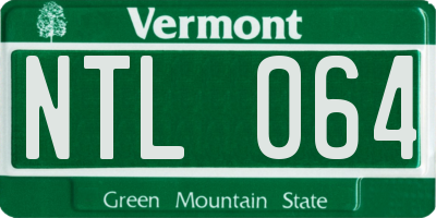 VT license plate NTL064