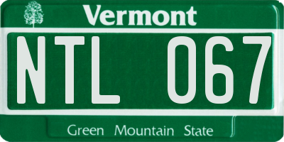 VT license plate NTL067