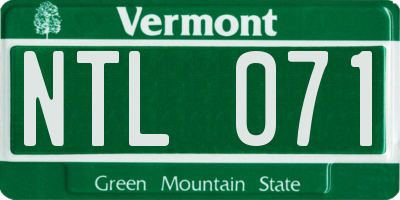 VT license plate NTL071