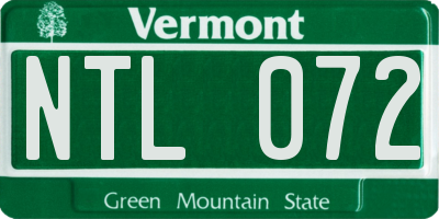 VT license plate NTL072