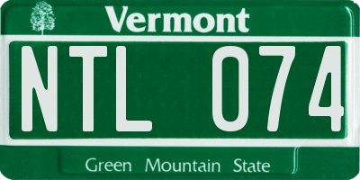 VT license plate NTL074