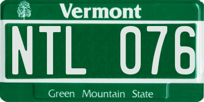 VT license plate NTL076
