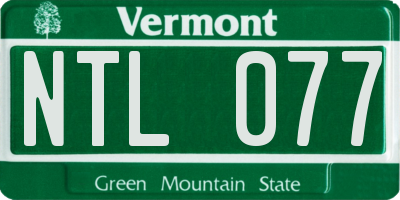 VT license plate NTL077