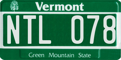 VT license plate NTL078