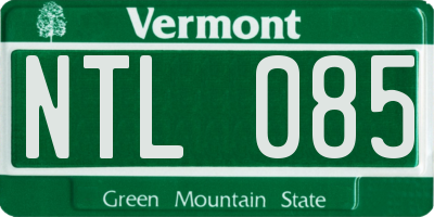 VT license plate NTL085